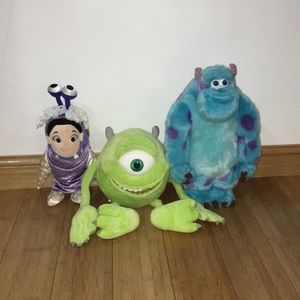 Disney Monsters Inc.: Sulley, Mike, & Boo Plush Lot Bundle